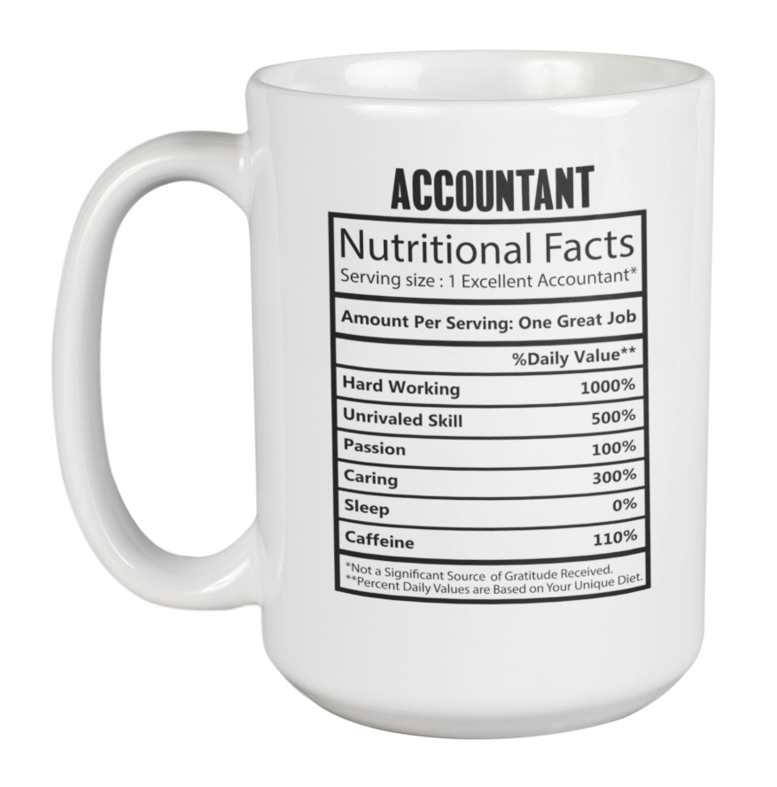MECHANIC Nutrition Facts EXTRA LARGE COFFEE MUG CUP 15 oz
